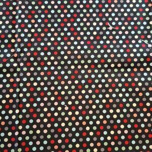 Brother Sister Studio Polka Dot Fabric Remnant 64x44 Quilting Cotton Black